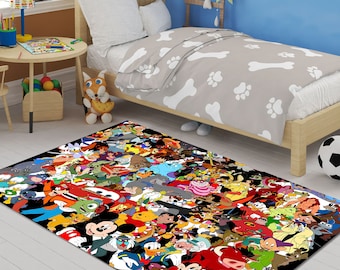 Anime Rug,Cartoon Rug,Mixed Character Rug,Anime Characters Rug, Mix Rug,Anime Decor,Movie Decor,Area Rug,Kids Room Rug, Personalized Gifts,