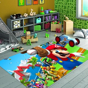 inspired Ma rio Rug, Play Matt,Game Room Rug,Area Rug,Gift For Kids,Kids Room Rug,Custom Rug,Baby Room Rug,Kids Room Decor,Nursery Rug