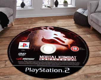 Round Game Room Rug: Gamer Gift, Non-Slip Cotton Base