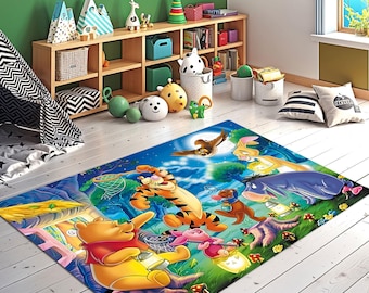 Baby Decor, Cartoon Rug, Winnie the Pooh, Winnie Rug, Movie Rug, Kids Room Rug, Winnie Tigger Piglet,Modern Rug,Decorative Carpet,Home Decor