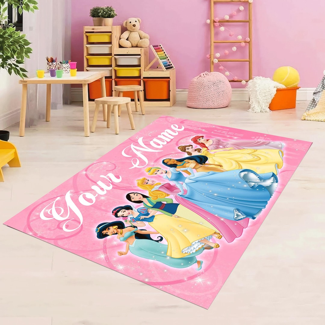 Princcess Rug Personalized Princess Rug, Kids Nursery Decor, Pink Girl Room Decor ...