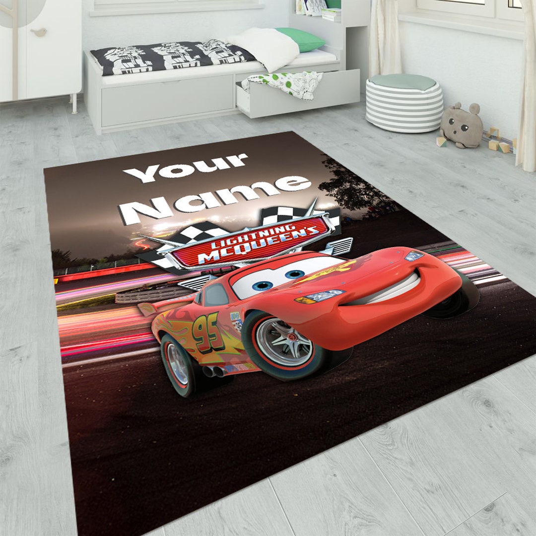 Cars 2 Rug Lightning Mcqueen Kids Rug: Cars Movie Nursery Decor - Etsy