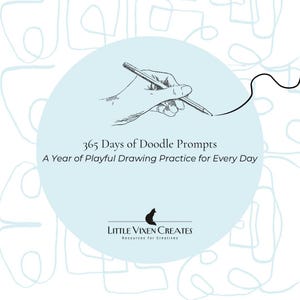365 Days of Fun Doodle Prompts – Daily Drawing Practice | Fun Art Prompts for Every Day | Creative Printable | Digital Download