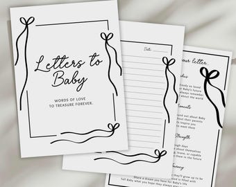 Letters to Baby Printable & Editable Template, Baby Shower Game, Gender Neutral Guestbook Keepsake, Custom Baby Memory Book, New Mom Gift