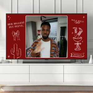 Editable Canva template for What Did the Groom Say bachelorette party game. Free Canva account required, no Pro needed. Customise groom trivia questions, add answers, and present on TV, laptop, tablet, or phone. Stress-free digital bachelorette game for Wild Wild Wife and hens weekends.
