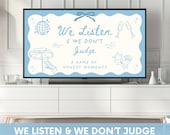 We Listen & We Don't Judge Ladies Night Game, Group Party Game, Drinking Game, Digital Canva Template, Girls Game Night, Slumber Party Games