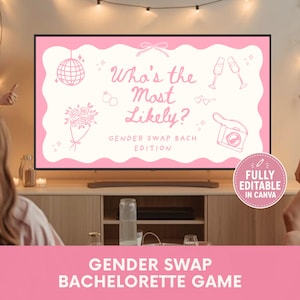 Funny Bachelorette Party Game: Gender Swap Edition - Editable Canva Template (Digital Download)