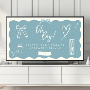 Oh Boy Baby Shower Trivia Game Virtual Baby Shower Game Template Fun Baby Shower Jeopardy-Style PowerPoint Game Baby Feud Instant Download