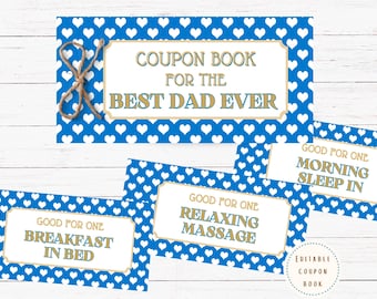 Father's Day Coupon Book, Editable Gift for Dad (Digital Download)