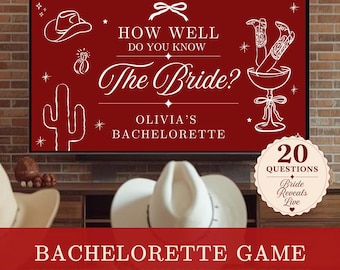 Bachelorette Game Template - How Well Do You Know the Bride? Hens Party Games, Rodeo Bach, Wild Wild Wife Cowgirl (Digital Download)