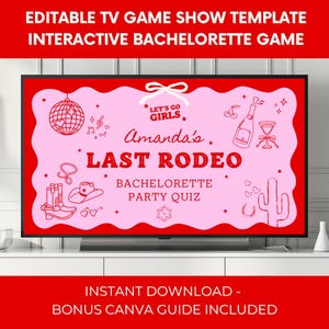 Last Rodeo Bachelorette Party Game Show Template – Editable Quiz & Trivia PowerPoint for Hens Night, Bridal Shower, Cowgirl Drinking Games