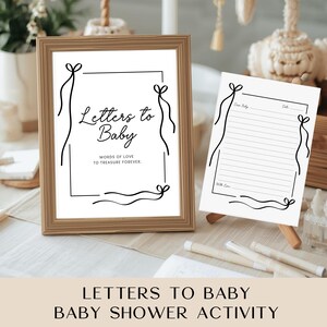 Cartas al bebé: Plantilla imprimible y editable, Juego para baby shower, Libro de firmas unisex, Libro de recuerdos personalizado para el bebé, Regalo para la nueva mamá imagen 7