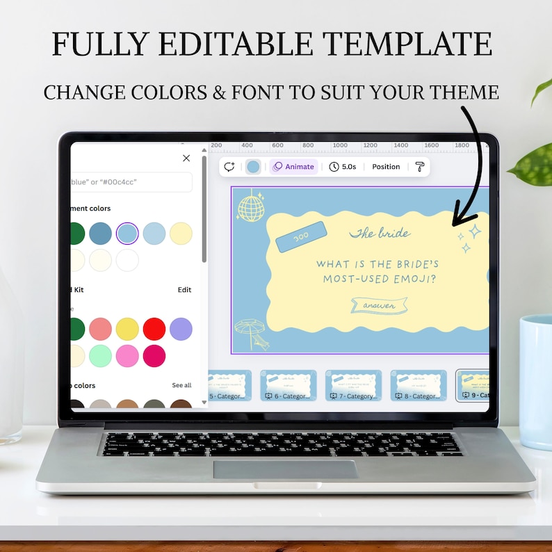 Bachelorette Party Game Show Template – Coastal Trivia Quiz (Editable Canva Template) image 5