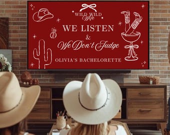 Wild Wild Wife Bachelorette Party Game Template - We Listen & We Don't Judge, Hens Do Game Trending Cowgirl Bachelorette (Digital Download)
