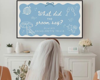 What Did the Groom Say Editable Canva Template, Hens Party Game - Last Toast on the Coast Theme, Bachelorette Trivia Game (Digital Download)