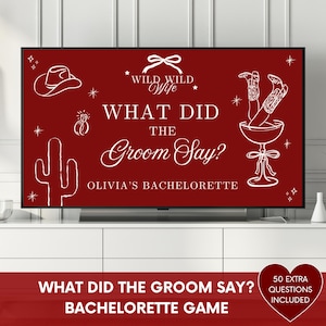 Wild Wild Wife Bachelorette Party Game - What Did the Groom Say Game, Editable Canva Free Template, Hens Party Game (Digital Download) image 1