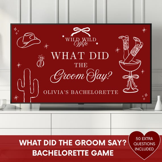 Wild Wild Wife Bachelorette Party Game - What Did the Groom Say Game, Editable Canva Free Template, Hens Party Game (Digital Download)