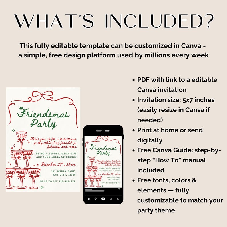 Friendsmas Party Invite With Bonus Gift Exchange Game Included ...