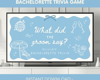 What did the groom say bachelorette trivia game, Bach Drinking Game for Hens Party, Last Toast on Coast, Game Power point (Digital Download)
