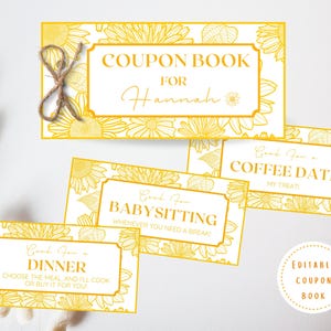 Cupones imprimibles editables para amigos, libro de cupones para hermanas, regalo de último minuto, vales de niñera personalizados, pagaré de regalo de cuidado infantil personalizado