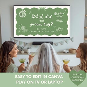 Modèle gratuit « Qu'est-ce que le marié a dit », Marges et mariage EVJF, jeu-questionnaire Bach Groom, Margarita Bach (téléchargement numérique)