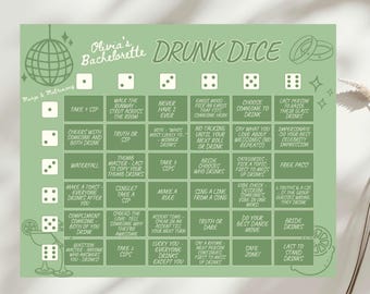 Modello modificabile per il gioco di dadi per addio al nubilato Margs and Matrimony, giochi da bere per serate tra ragazze, dadi da ubriachi a tema Margarita stampabili