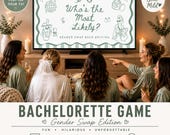 Who’s Most Likely to Gender Swap Bachelorette Game - Girls Gone Mild Hens Party Game, Play on TV, Editable Canva Template (Instant Download)
