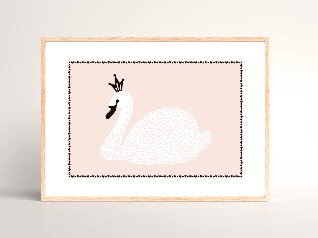 Swan Print for Girls Bedroom Wall Art for Nursery Swan Decor Nursery ...
