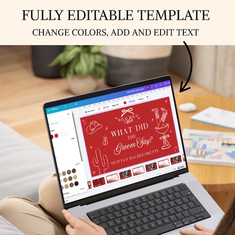 Wild Wild Wife Bachelorette Party Game - What Did the Groom Say Game, Editable Canva Free Template, Hens Party Game (Digital Download) image 5
