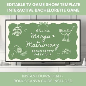 Margs and Matrimony Bachelorette Quiz Game Template Tequila Hens Do Party Final Fiesta Bach Trivia Bridal Presentation Fun Girls Night Games