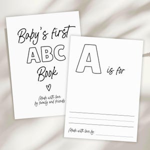 Baby Shower ABC Coloring Book – Alphabet Guest Activity (Digital Download)
