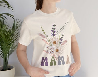 Boho Floral Mama Tee Unisex Jersey Short Sleeve Tee