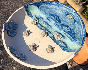 Bain D'Oiseaux En Céramique Lourd Et Résistant Aux Intempéries – Décoration De Jardin Pour Attirer Les Oiseaux