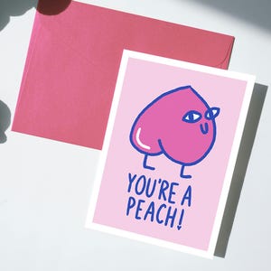 Carte de voeux pêche vierge « Vous êtes une pêche ! - Parfait pour toutes les occasions