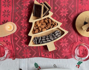 Decoración de centro de mesa con árbol de Navidad