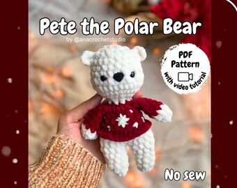 Polar bear No sew PDF Crochet pattern Amigurumi