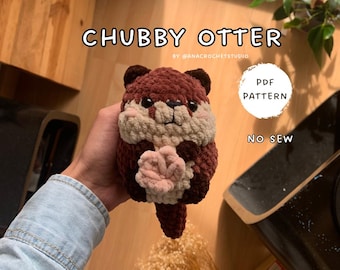 Chubby Otter No sew PDF Crochet pattern Amigurumi