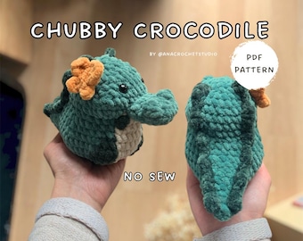 Chubby Crocodile No sew PDF Crochet pattern Alligator Amigurumi