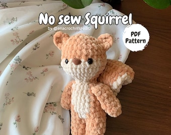 Haakpatroon eekhoorn zonder naaien – beginner amigurumi knuffel pdf, eenvoudig schattig dier
