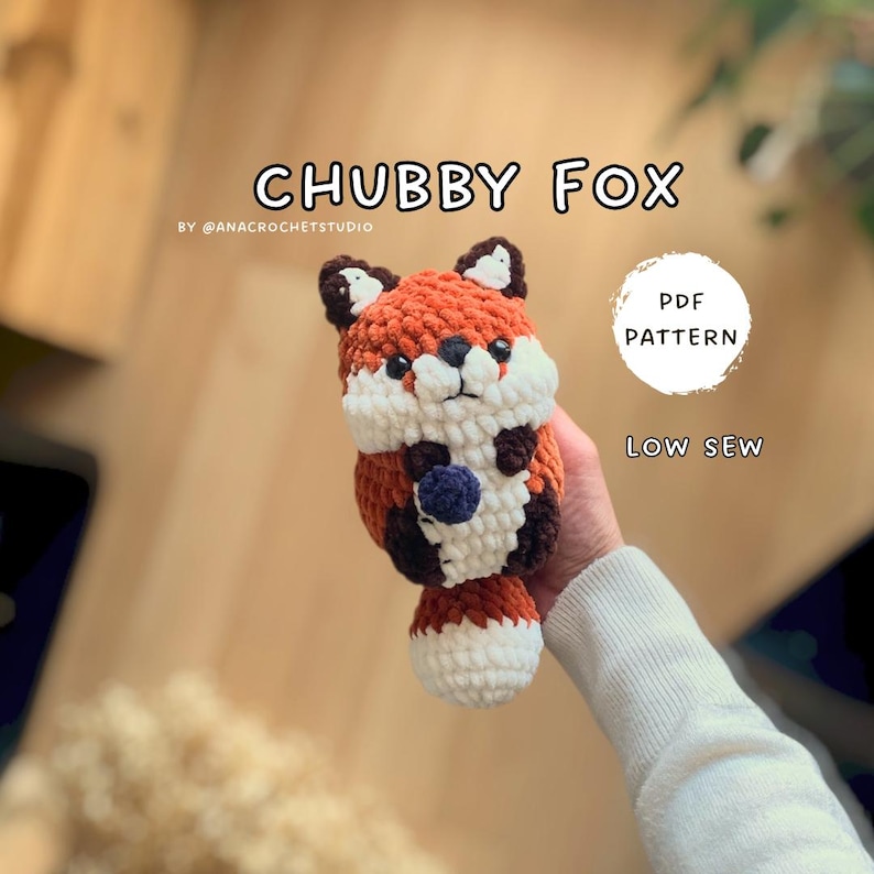 Chubby Fox Low Sew PDF Crochet Pattern Amigurumi - Etsy