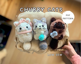Chubby Cats Low sew PDF Crochet pattern Amigurumi