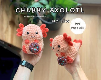 Chubby Axolotl No sew PDF Crochet pattern Amigurumi