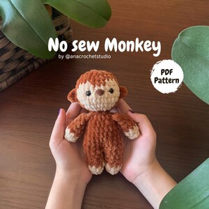 Apa Virkmönster Ingen Sy – Nybörjare Amigurumi Plyschleksak PDF, Enkla Söta Djur