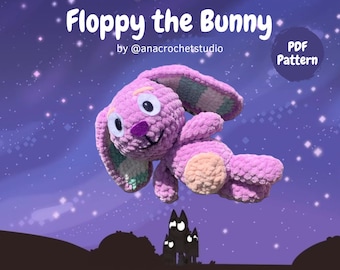 Floppy the Bunny PDF crochet pattern amigurumi plushie