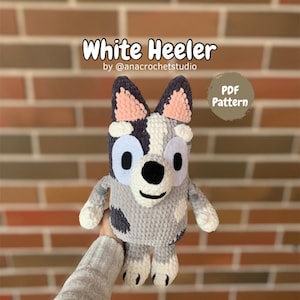 White Heeler PDF crochet pattern amigurumi plushie dog