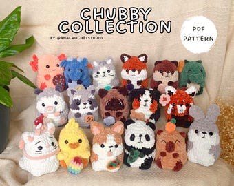 Chubby Animals Collection Bundle PDF Crochet Pattern Amigurumi | Easy Crochet for Beginners