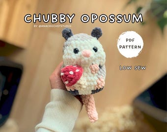 Chubby Opossum Low sew PDF Crochet pattern Amigurumi