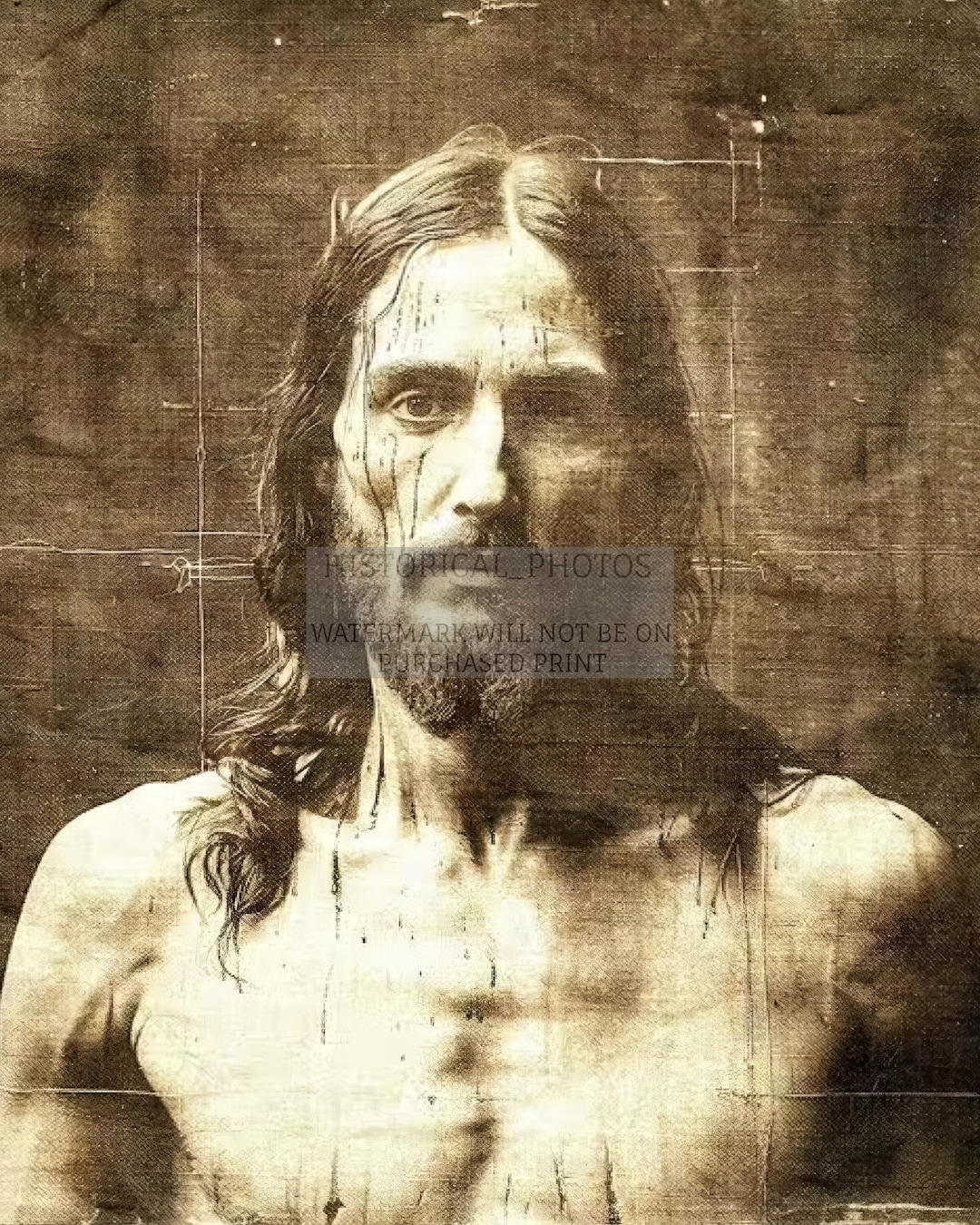 トリノの聖骸布 ナザレのイエス・キリストの顔 クリスチャン AI 写真