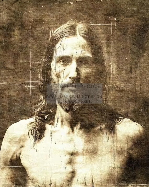 トリノの聖骸布 ナザレのイエス・キリストの顔 クリスチャン AI 写真