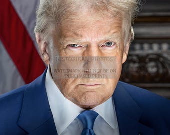 President Donald Trump Official 2025 White House Portrait Photo